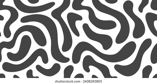 Hand drawn organic blobs seamless pattern. Abstract forms texture background.
