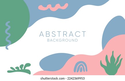 hand drawn organic cut out shapes by henri matisse style. abstract background with colorful illustration. spring season design for web page and editorial.
