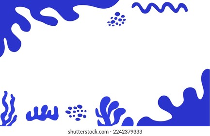 hand drawn organic cut out shapes by henri matisse style. abstract background with colorful illustration. spring season design for web page and editorial.