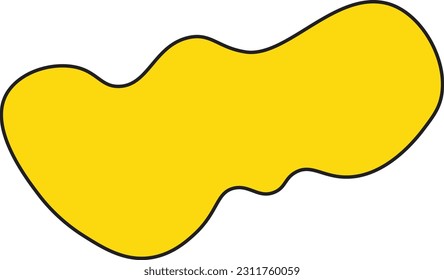 Hand drawn organic irregular blob shapes. Yellow editable abstract fluid vector shape.