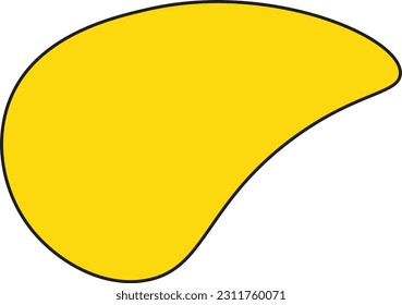 Hand drawn organic irregular blob shapes. Yellow editable abstract fluid vector shape.