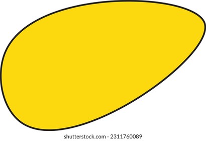 Hand drawn organic irregular blob shapes. Yellow editable abstract fluid vector shape.