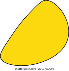 Hand drawn organic irregular blob shapes. Yellow editable abstract fluid vector shape.