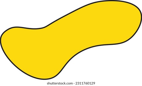 Hand drawn organic irregular blob shapes. Yellow editable abstract fluid vector shape.