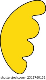 Handgezeichnete organische, unregelmäßige Bromformen. Gelbe bearbeitbare abstrakte Flüssigkeit, Vektorform.
