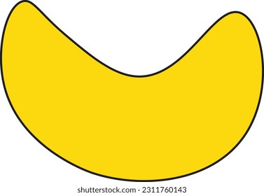 Hand drawn organic irregular blob shapes. Yellow editable abstract fluid vector shape.