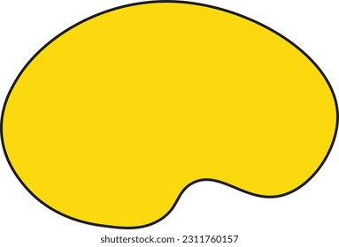 Hand drawn organic irregular blob shapes. Yellow editable abstract fluid vector shape.