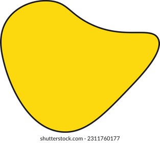Hand drawn organic irregular blob shapes. Yellow editable abstract fluid vector shape.