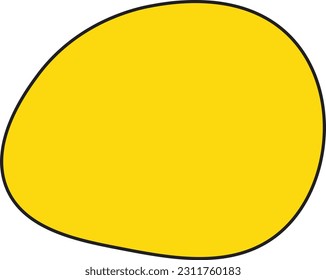 Hand drawn organic irregular blob shapes. Yellow editable abstract fluid vector shape.