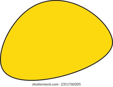 Hand drawn organic irregular blob shapes. Yellow editable abstract fluid vector shape.