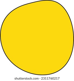 Hand drawn organic irregular blob shapes. Yellow editable abstract fluid vector shape.