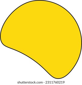 Hand drawn organic irregular blob shapes. Yellow editable abstract fluid vector shape.
