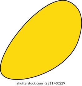 Hand drawn organic irregular blob shapes. Yellow editable abstract fluid vector shape.