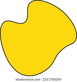 Hand drawn organic irregular blob shapes. Yellow editable abstract fluid vector shape.