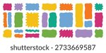 hand drawn organic liquid rectangle frame shapes set. vector fluid square blobs. wavy irregular abstract flat text box spots. curvy random colorful banners. Vector illustration
