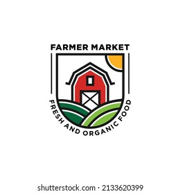 Hand Drawn Organic Market Logo Template Stock Vector (Royalty Free ...