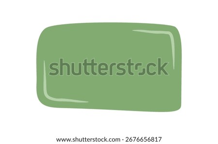 Hand drawn organic quote frame box shows a green blob rectangle with natural shape design. An empty textbox for message or quote stands as a versatile background, ideal for card, poster, or creative