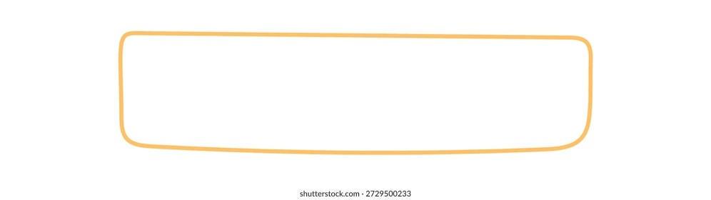 Marco de rectángulo orgánico dibujado a mano con un cuadro de cita en naranja. Un elemento de borde simple forma un Anuncio de tarjeta como fondo de etiqueta, ofreciendo un borde moderno para conceptos de mensaje o comunicación.
