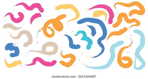 Hand drawn organic rectangle frames. Abstract doodle liquid shapes. Organic free flat blobs. Irregular fluid bubbles. Empty text box. Vector illustration isolated on white background.
