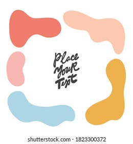 Hand drawn organic shape colorful border frame for your concept logo design or social media banner.