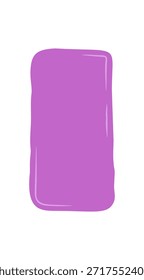 Parche de rectángulo ondulado orgánico dibujado a mano en forma abstracta. La forma fluida púrpura y la insignia a mano alzada proporcionan un fondo único con una mancha sutil, ideal para texto moderno, portada decorativa o etiqueta simple.