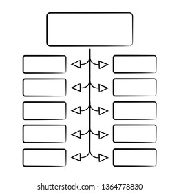 hand drawn organization chart diagram template for presentation 