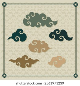 Hand Drawn Oriental Cloud  Illustration