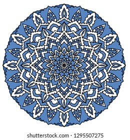 Hand drawn oriental ornamental lace mandala pattern for design t-shirt, birthday card, modern party invitation, store seasonal sale advertising, bag print etc.