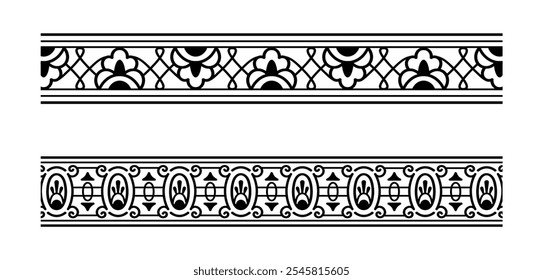 Hand drawn ornament borders art