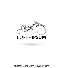 Hand drawn ornament decorative element. Logo design, vector illustration