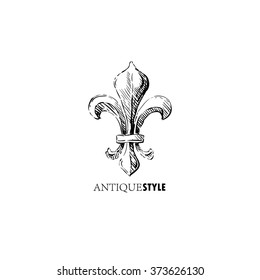 Hand drawn ornament decorative element. Logo design, vector illustration