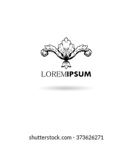 Hand drawn ornament decorative element. Logo design, vector illustration
