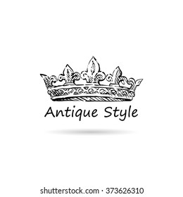 Hand drawn ornament decorative element. Logo design, vector illustration