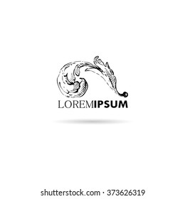 Hand drawn ornament decorative element. Logo design, vector illustration