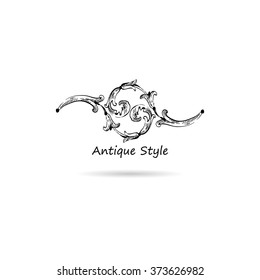 Hand drawn ornament decorative element. Logo design, vector illustration