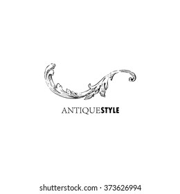 Hand drawn ornament decorative element. Logo design, vector illustration