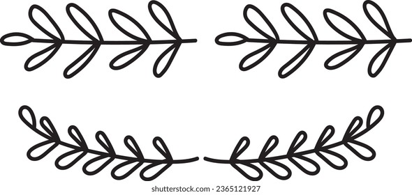 Hand drawn ornament divider collection, hand drawn clipart, borders clipart design element, doodle dividers, hand drawn line borders, leaf design, vintage ornaments, decorament element