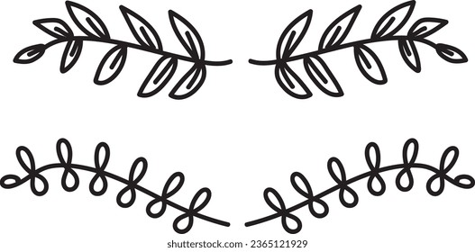 Hand drawn ornament divider collection, hand drawn clipart, borders clipart design element, doodle dividers, hand drawn line borders, leaf design, vintage ornaments, decorament element