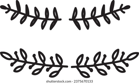 Hand drawn ornament divider collection, hand drawn clipart, borders clipart design element, doodle dividers, hand drawn line borders, leaf design, vintage ornaments, decorament element