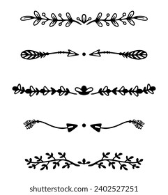 Hand drawn ornament divider collection	