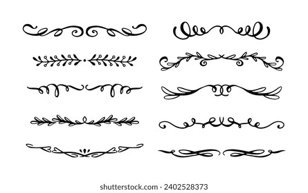 Hand drawn ornament divider collection	
