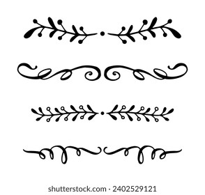 Hand drawn ornament divider collection	