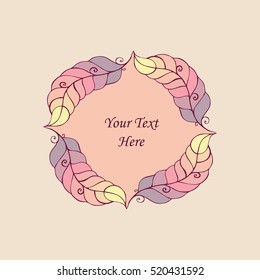Hand Drawn Ornament with feathers. Vector illustration.