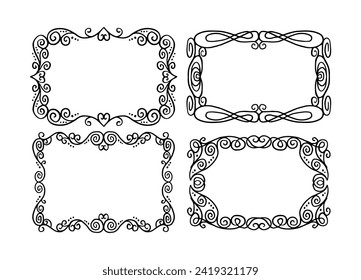 Hand drawn ornament frames	art