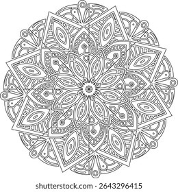 hand drawn ornament Mandala Symmetry. Circular pattern in form of mandala, tattoo, decoration