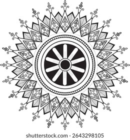 hand drawn ornament Mandala Symmetry. Circular pattern in form of mandala, tattoo, decoration