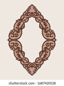 Marco barroco ornamental dibujado a mano