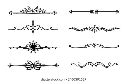 Hand drawn ornamental divider with arrows