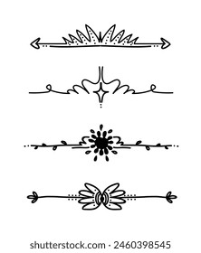Hand drawn ornamental divider with arrows