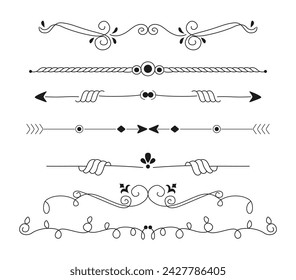 Hand drawn ornamental divider collection